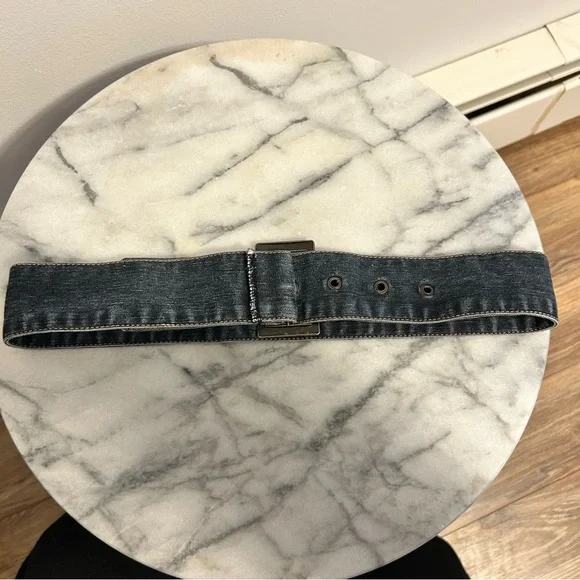 Y2K Denim Belt with Rectangular Buckle - Picture 5 of 6